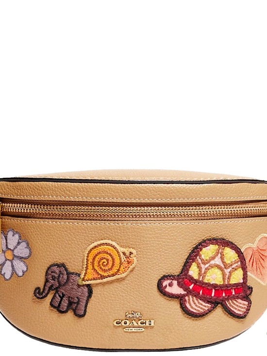Coach Handbags - Coach Tan and Brown Leather Patch Appliqué Belt Bag